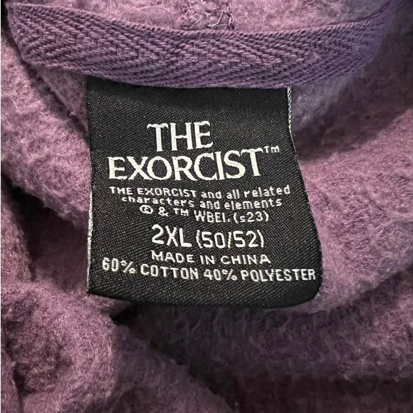 The Exorcist Unisex Pullover Hoodie in Purple Black and Green Size 2XL - Picture 4 of 5